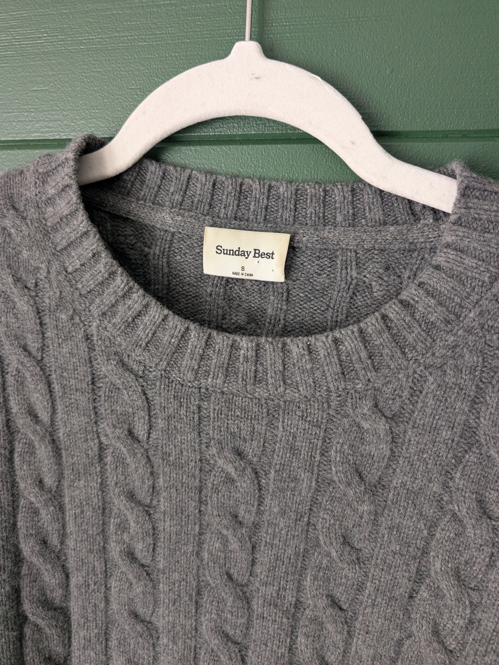 Sunday Best Gray Cable-Knit Cropped Sweater - Picture 2 of 4